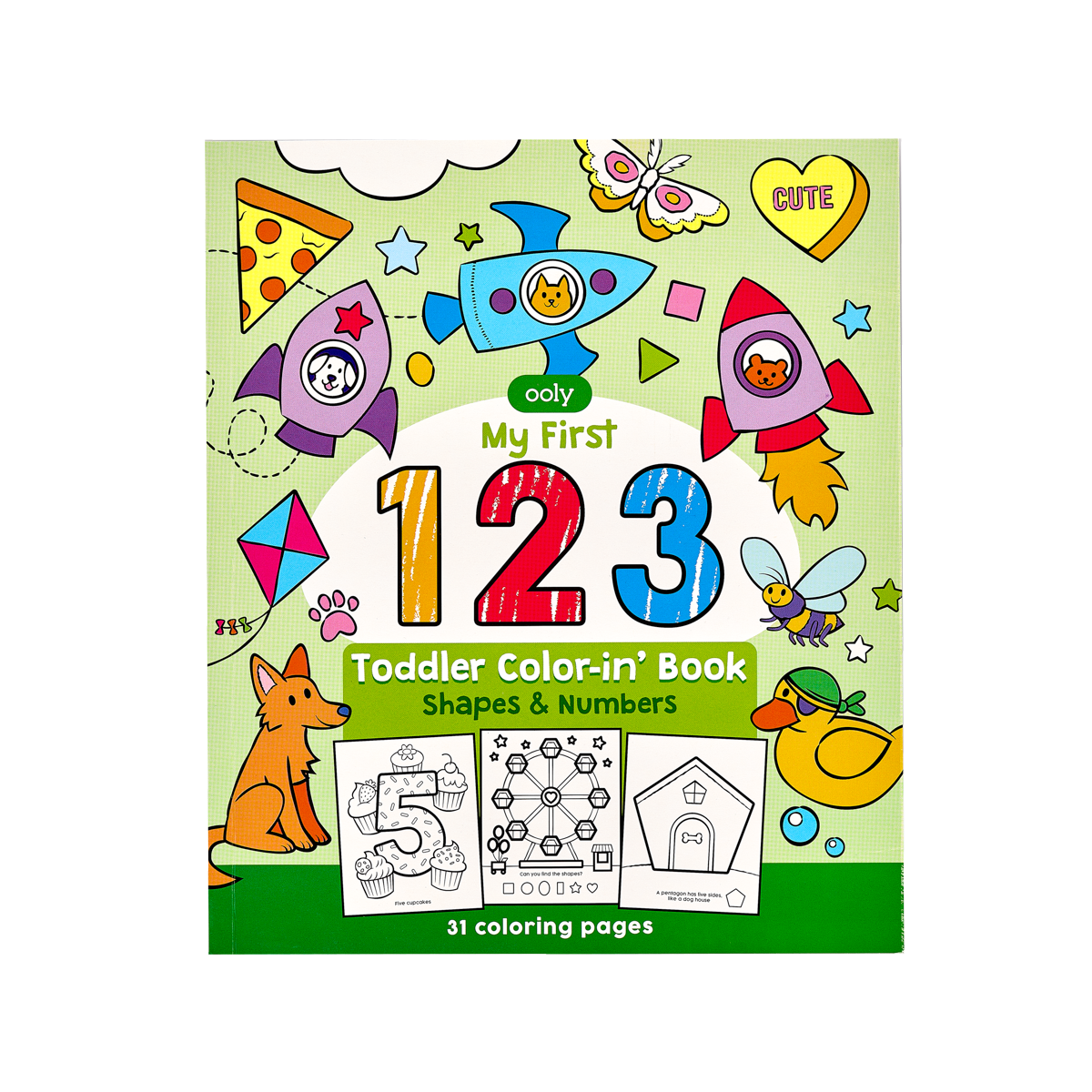 123: Shapes + Numbers Toddler Coloring Book