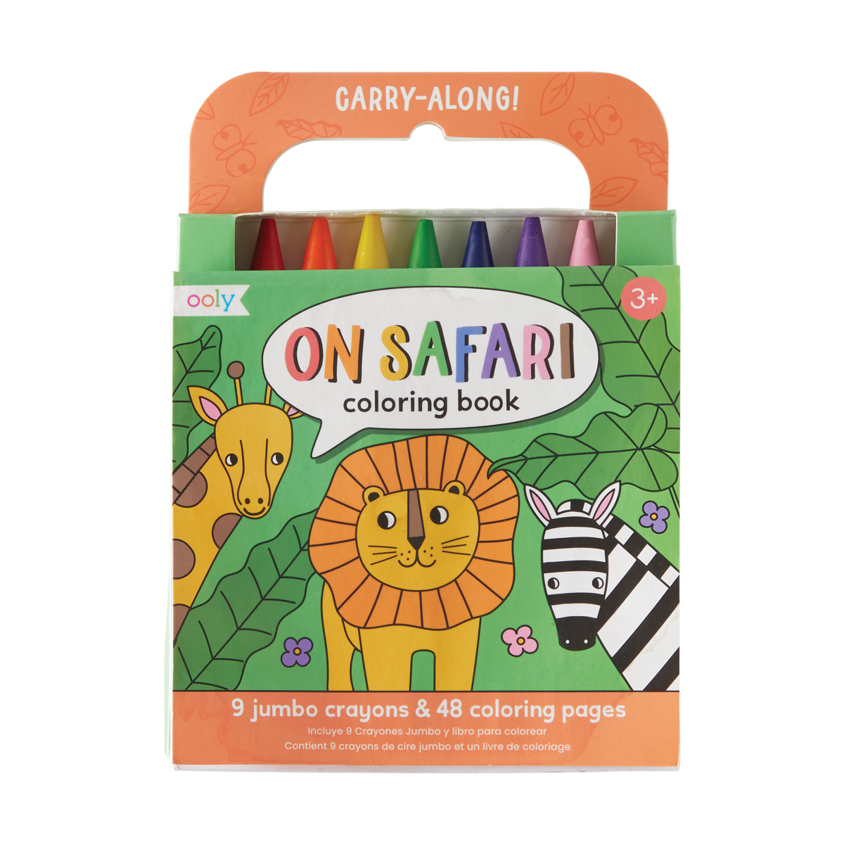 Carry Along! Coloring Book and Crayon Set - On Safari - Set of 9 Crayons