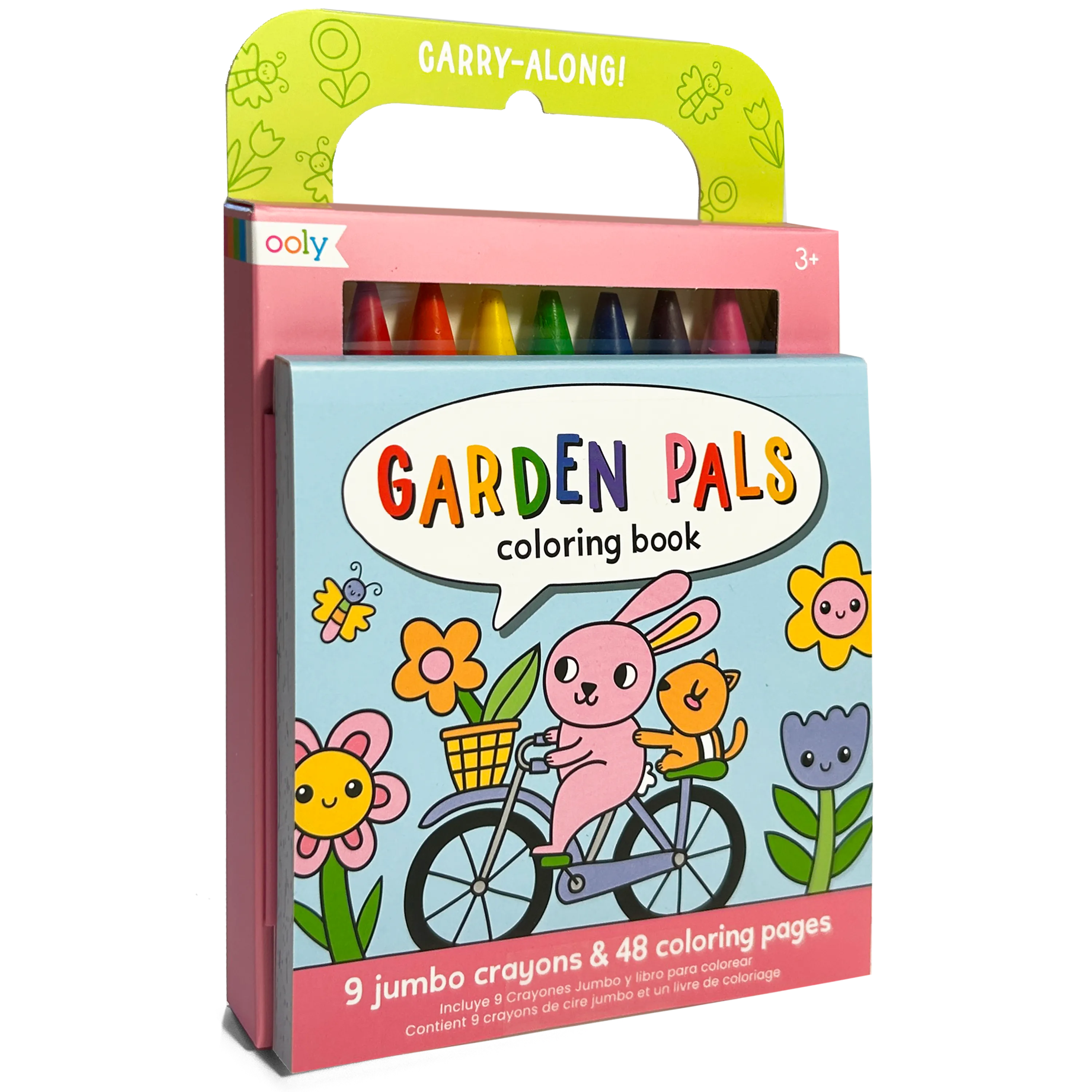 Carry Along! Coloring Book and Crayon Set - Garden Pals - Set of 9 Crayons