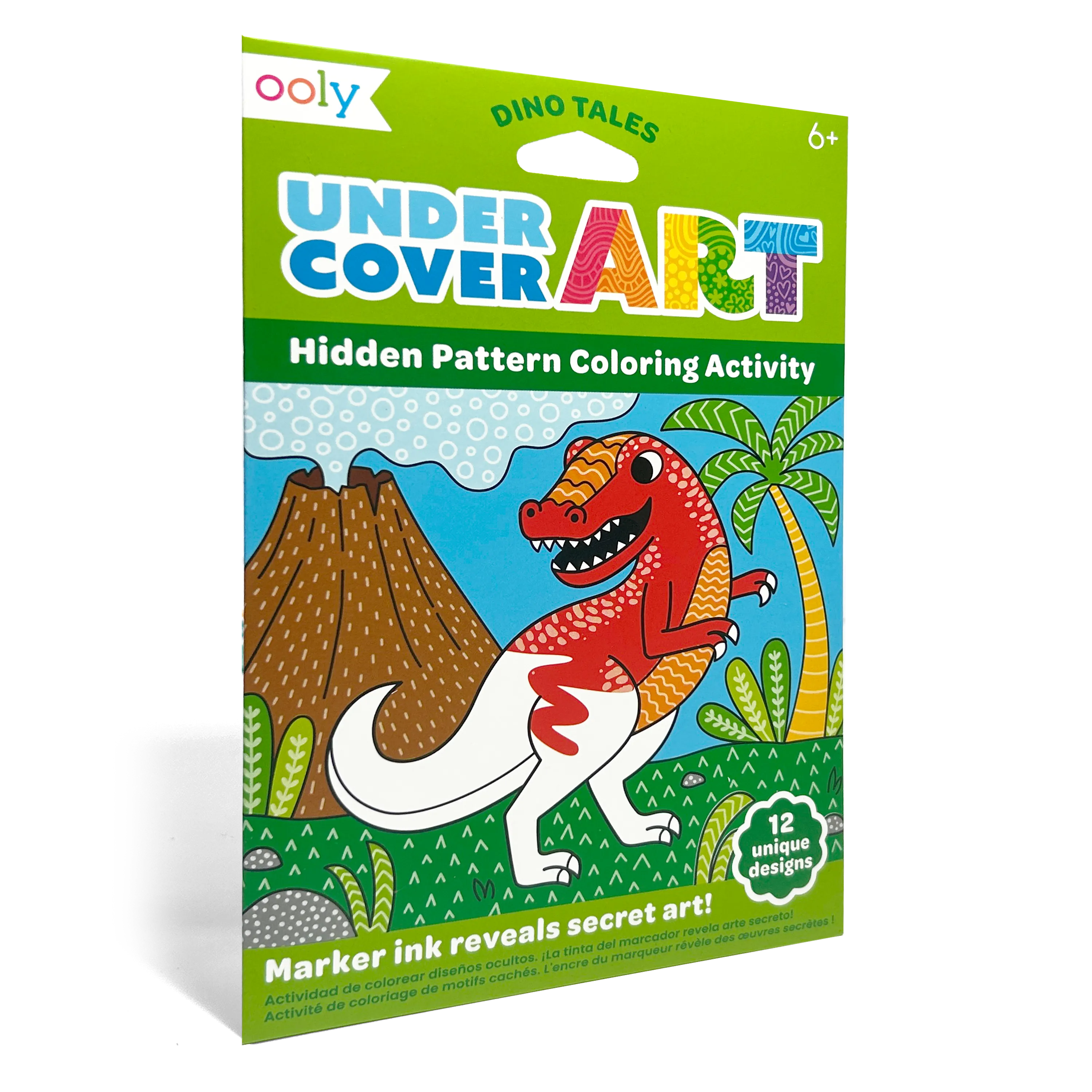 Undercover Art Hidden Pattern Coloring Activity Art Cards - Dino Tales
