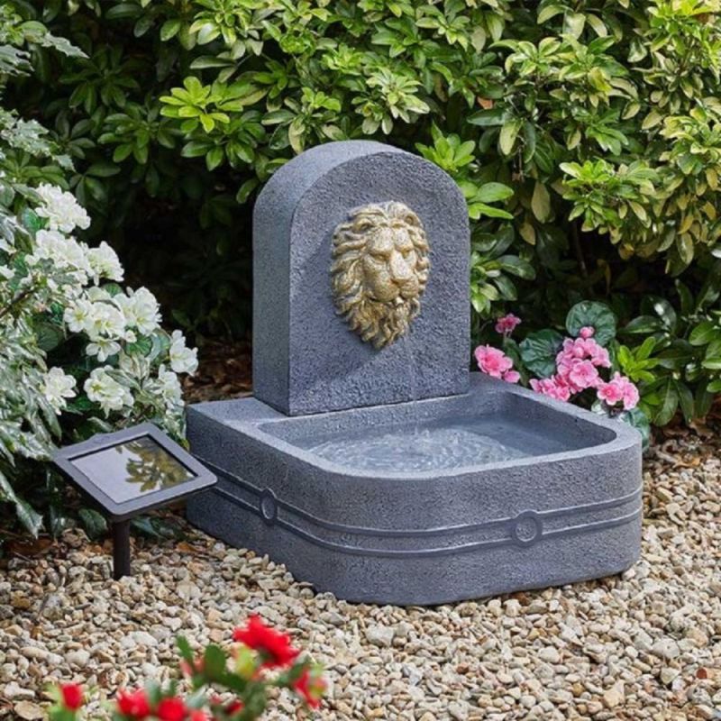 Tranquillity Water Features Lions Head Animal Fountain Solar Water Feature