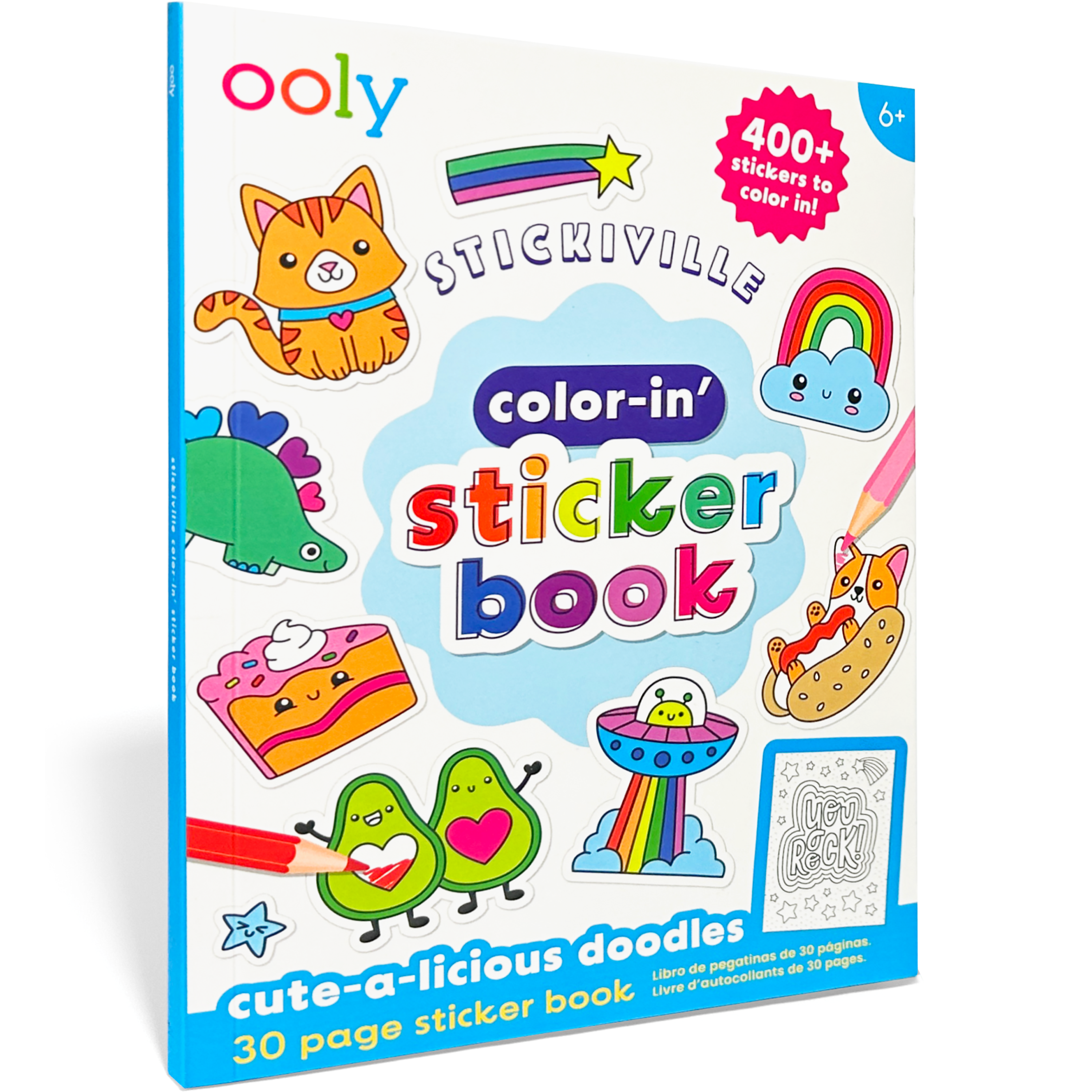Stickiville Color-In’ Sticker Book: Cute-A-Licious Doodles